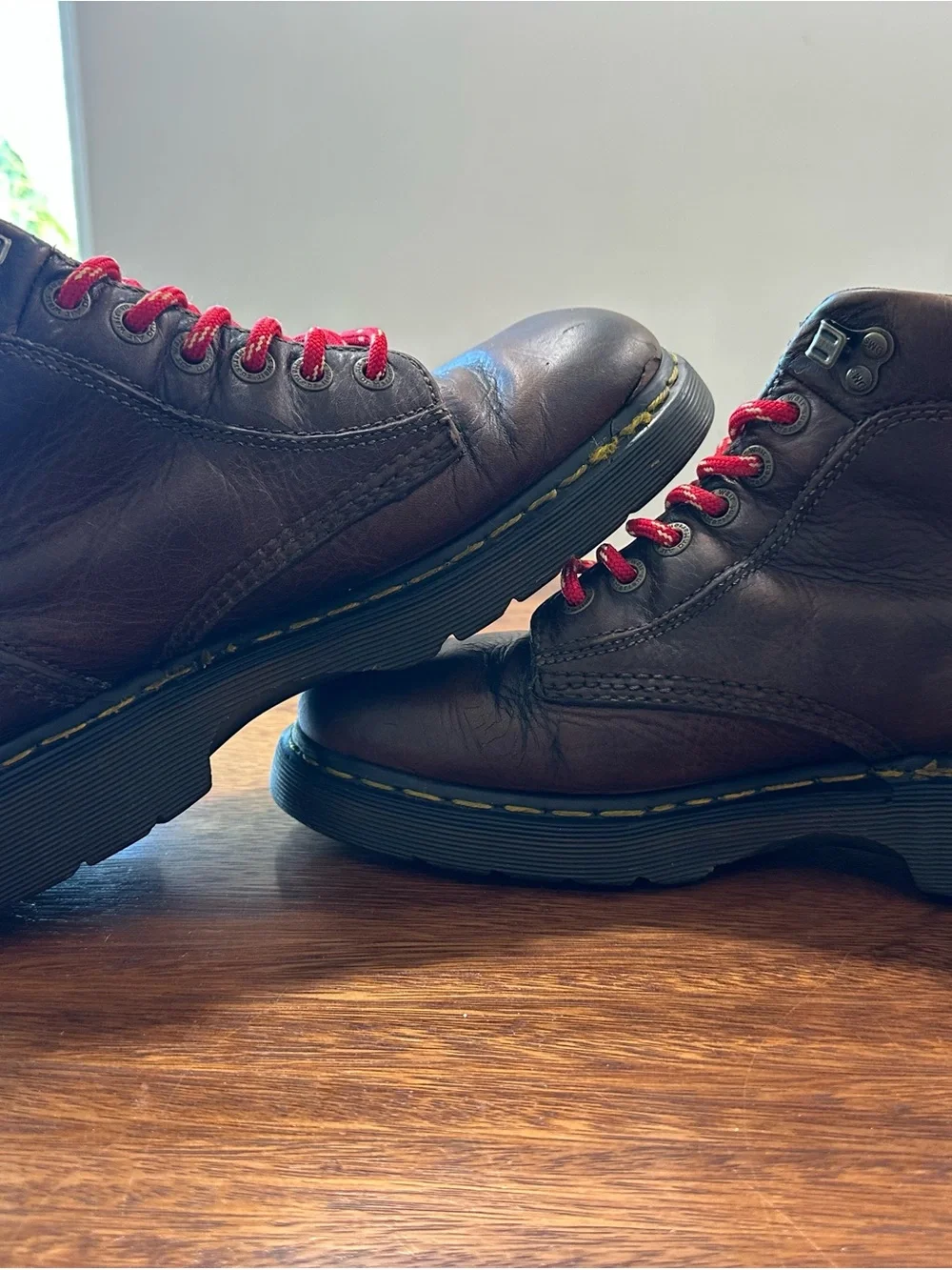 Vtg 90s Dr. Marten 8A69 Brown Leather Ankle Boots Made In England Men UK 9 US 10